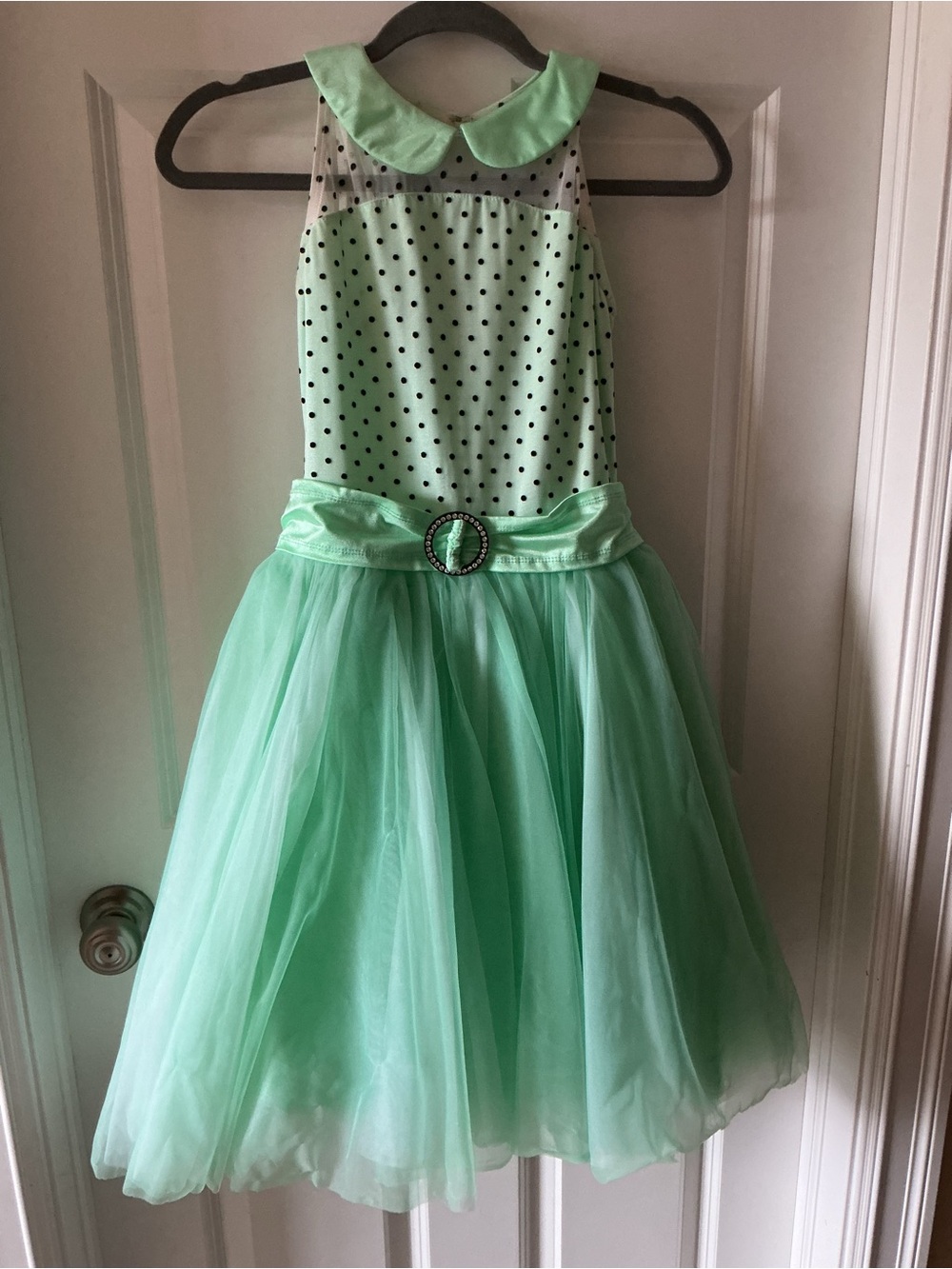 Algy Mint Green Polka Dot Jazz Tap Musical Theatre Dance Dress Costume Child XL